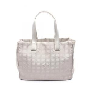 CHANEL Gray Leather Tote Bag